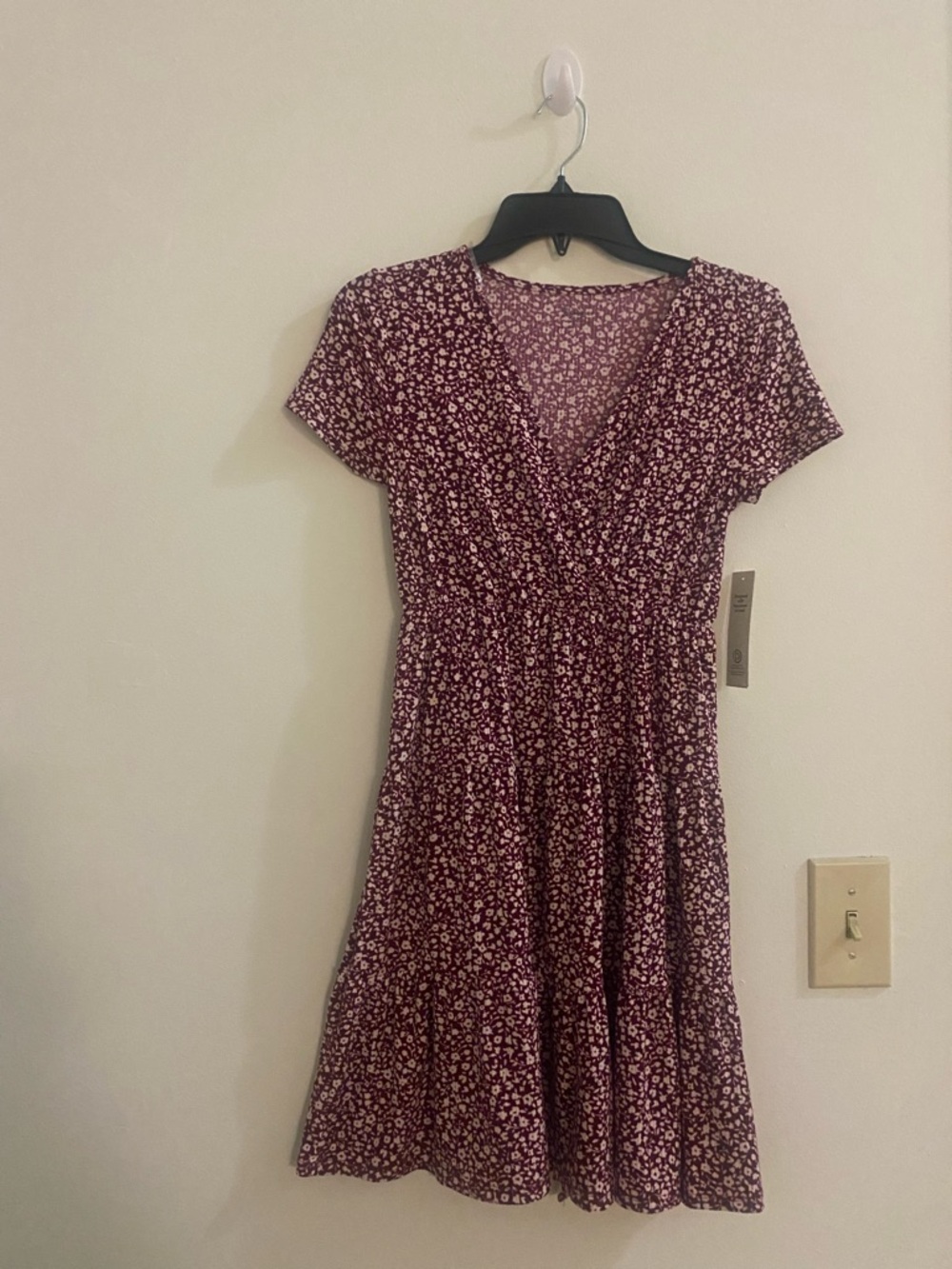 No Boundaries Merlot Baby Doll Dress - New